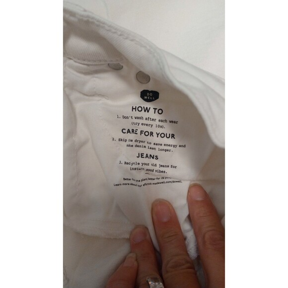 Women's Madewell The Perfect Vintage Jean Raw Hem Edition Tile White, Size 25 - Picture 10 of 12